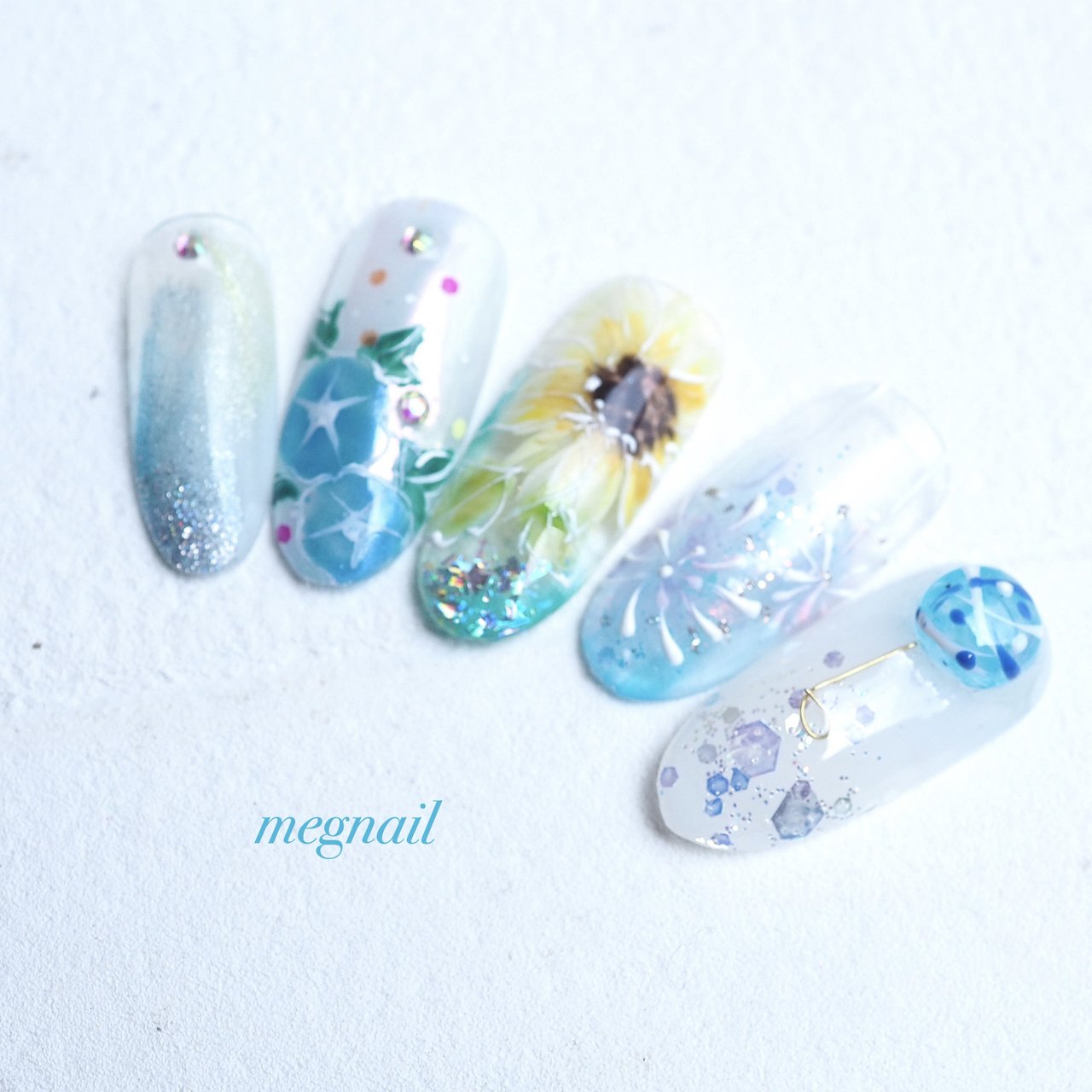 夏/七夕/浴衣/女子会/ハンド - megnailのネイルデザイン[No.8197396