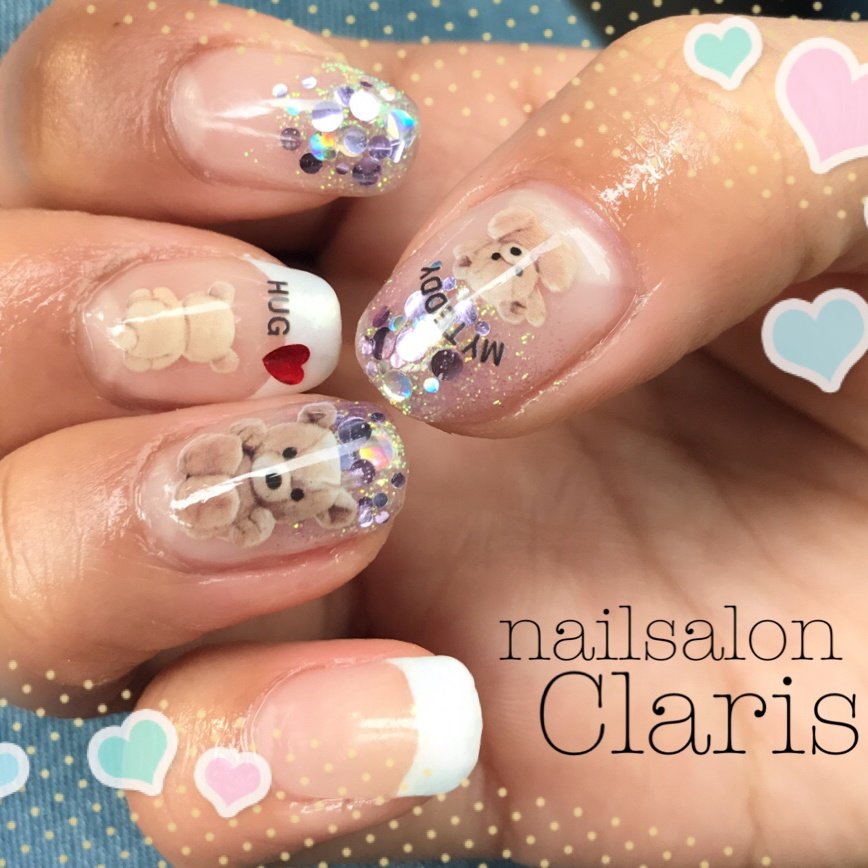 春 夏 ハンド フレンチ ホログラム Nailsalon Clarisのネイルデザイン No ネイルブック