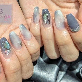 オーダー◇ネイルチップ 水色 白グラデ 薔薇 リボン 量産型 推し 韓国 オーダー◇ネイルチップ 水色 白グラデ 薔薇 リボン 量産型 推し 韓国