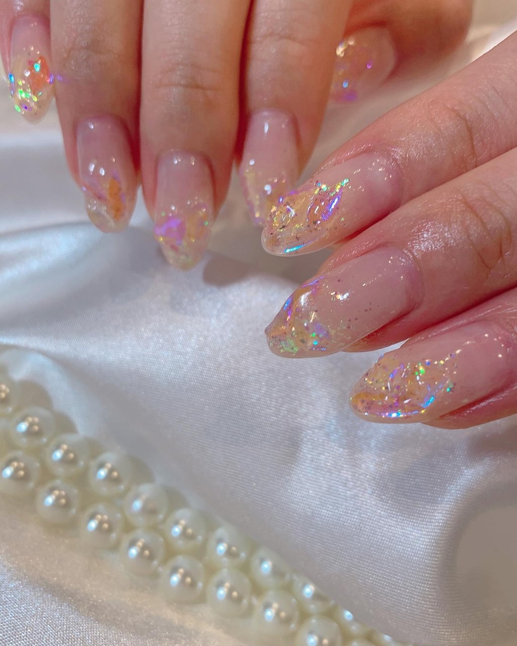 夏/オーロラ/キラキラ/ワンホン/韓国 - k.nail2525のネイルデザイン[No
