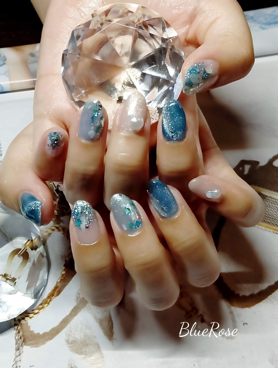 夏/ライブ/推し活/ハンド/ラメ - bluerose410のネイルデザイン[No