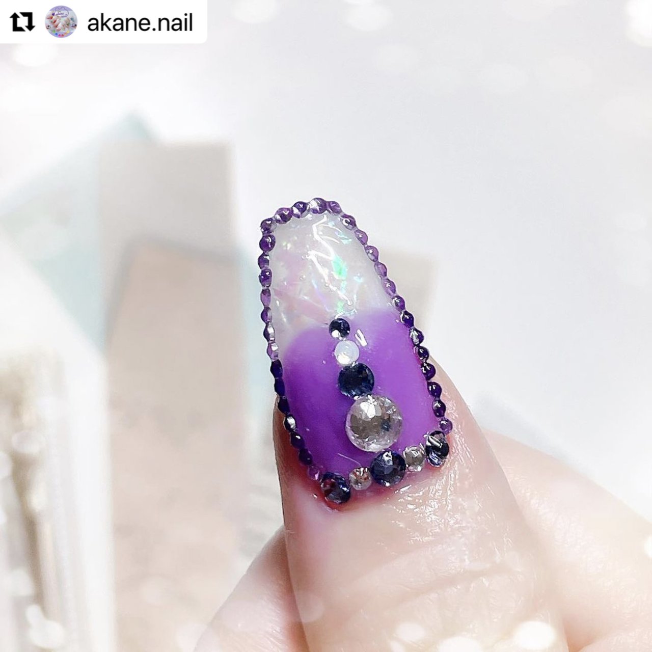 ハンド/パープル/ジェルネイル/セルフネイル - akane.nailのネイル