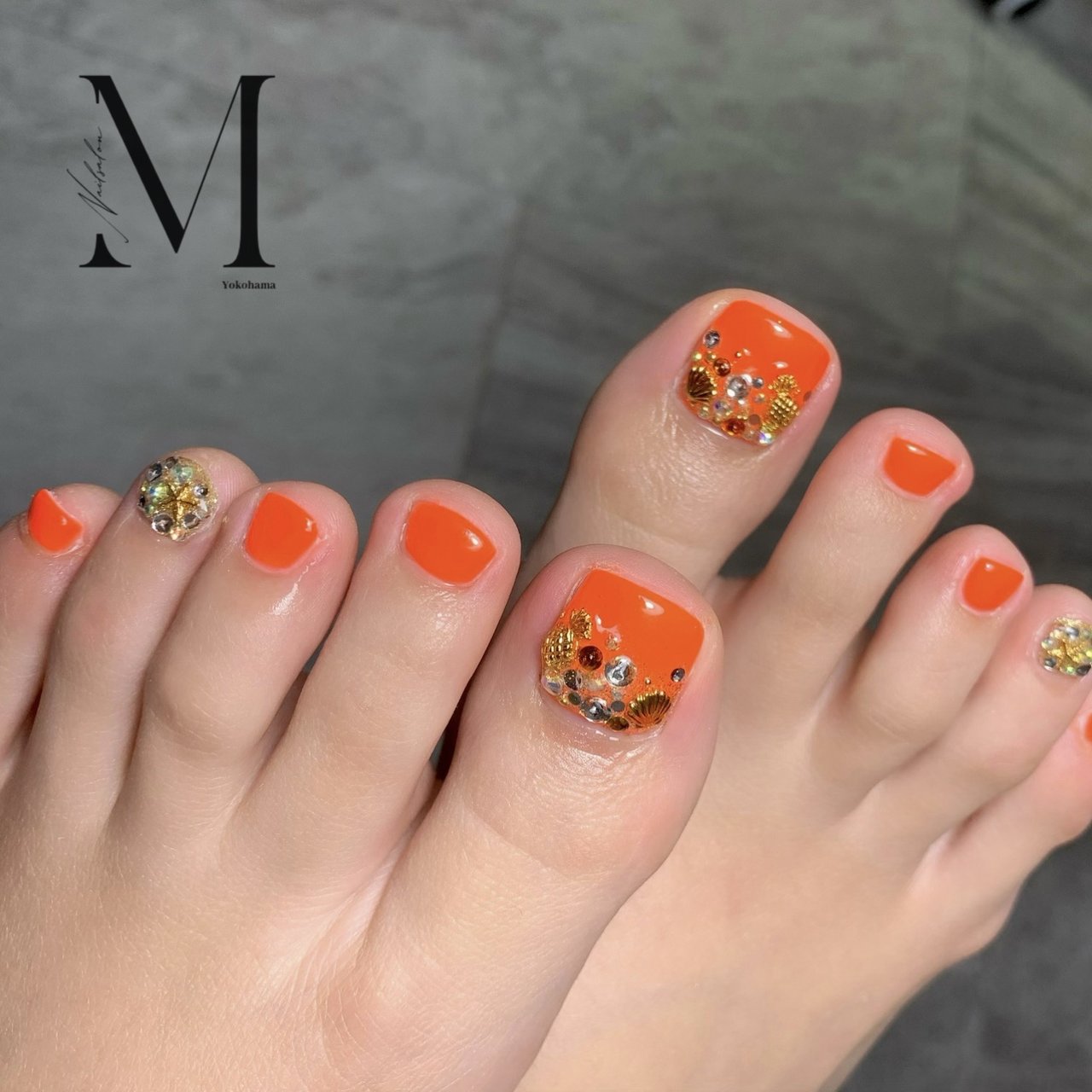 夏/フット/キラキラ/ネオンカラー/ジェルネイル - M nailsalon 