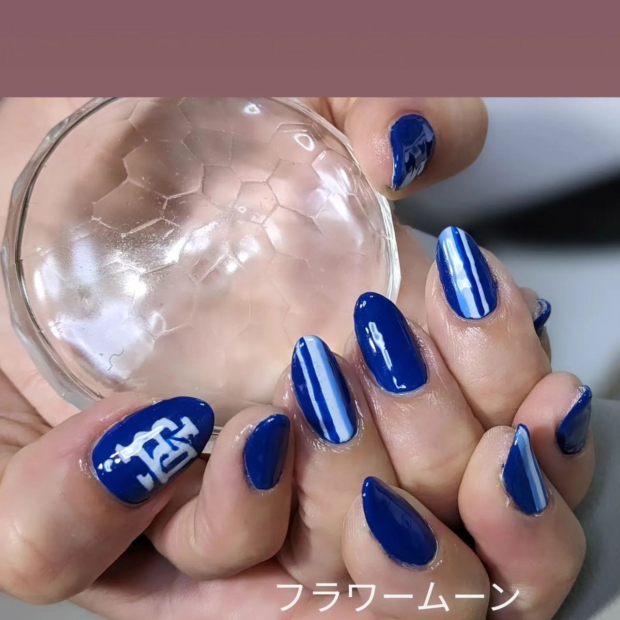 ハンド/個性派/ホワイト/ブルー/ジェルネイル - flowermoon_eimiの 