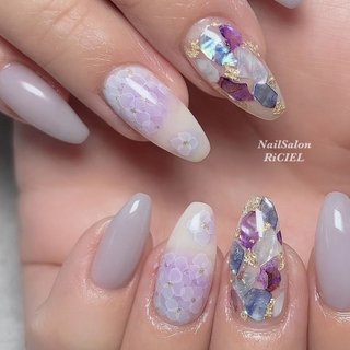 人気順｜パープル/グレー/＃マグネットネイルのネイルデザイン｜ネイル