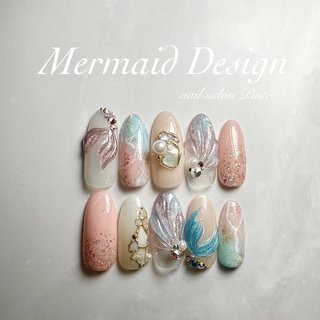 人気順｜シェル(貝殻)/#人魚の鱗ネイルのネイルデザイン｜ネイルブック