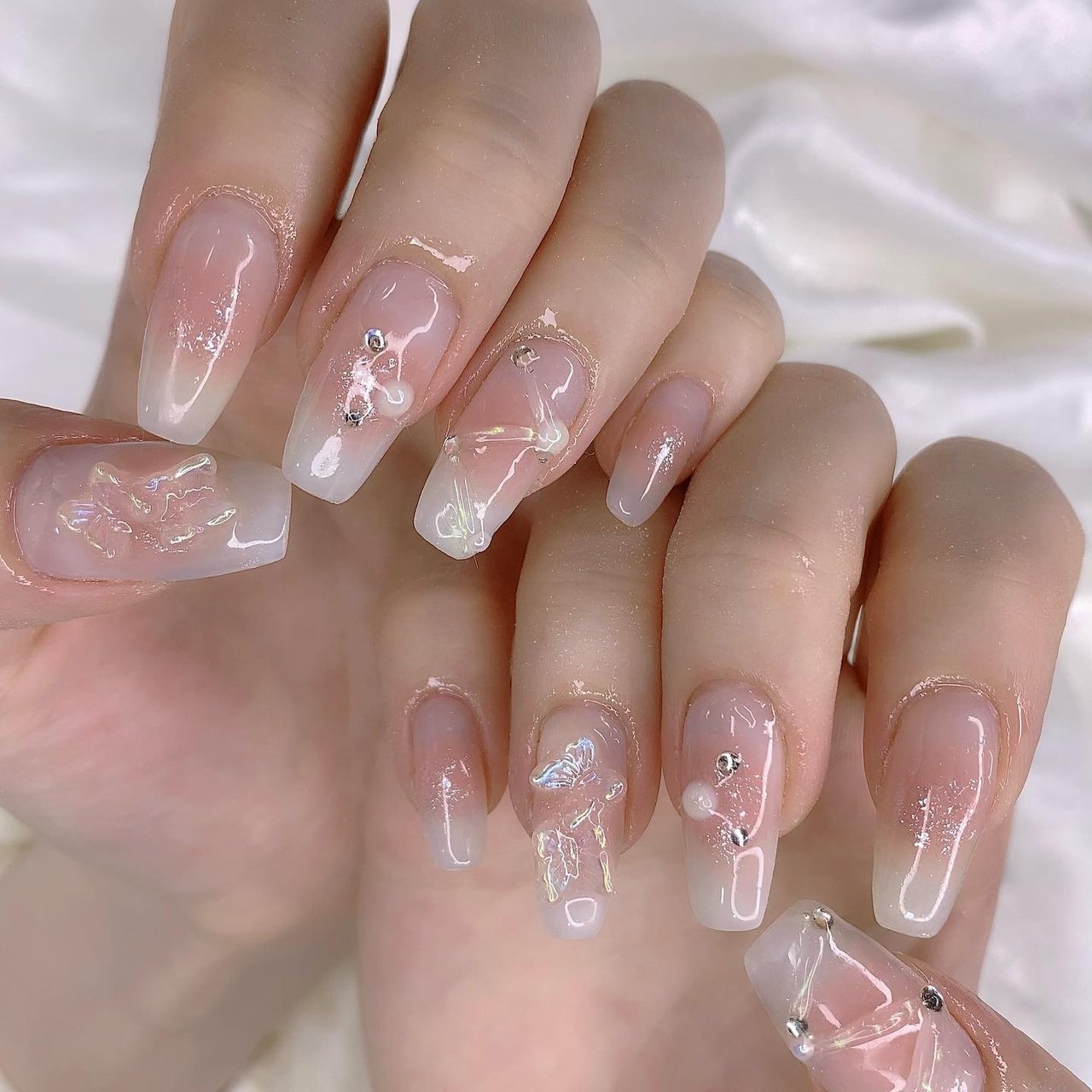 オーダーネイルチップ｜チーク マグネット ワンホン シンプル ガーリー