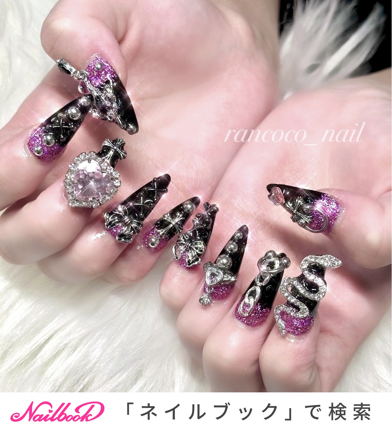 ネイルチップオーダー 推しネイル ゴテゴテ フレンチ