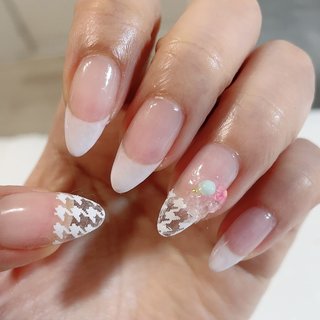 シンプル/千鳥柄/クリアのネイルデザイン｜ネイルブック