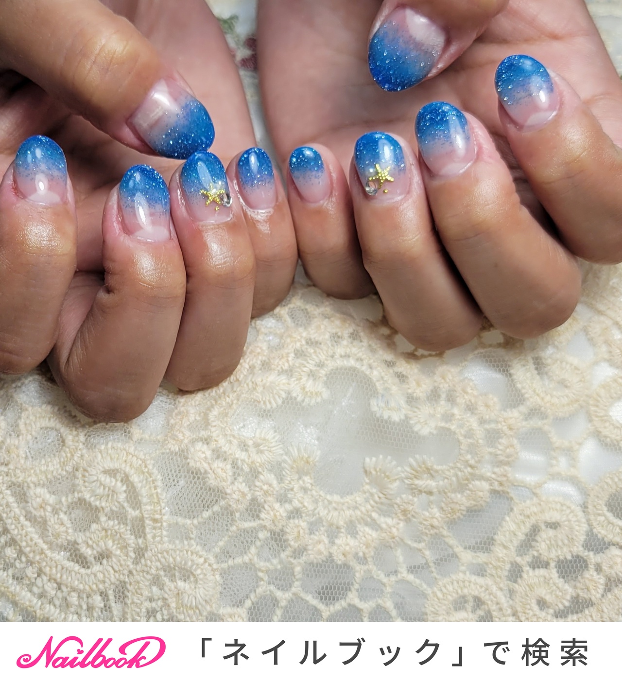 mmちゃん 青色グラデーションデザイン 2025年】新着順｜#青ラメグラデーションのネイルデザイン