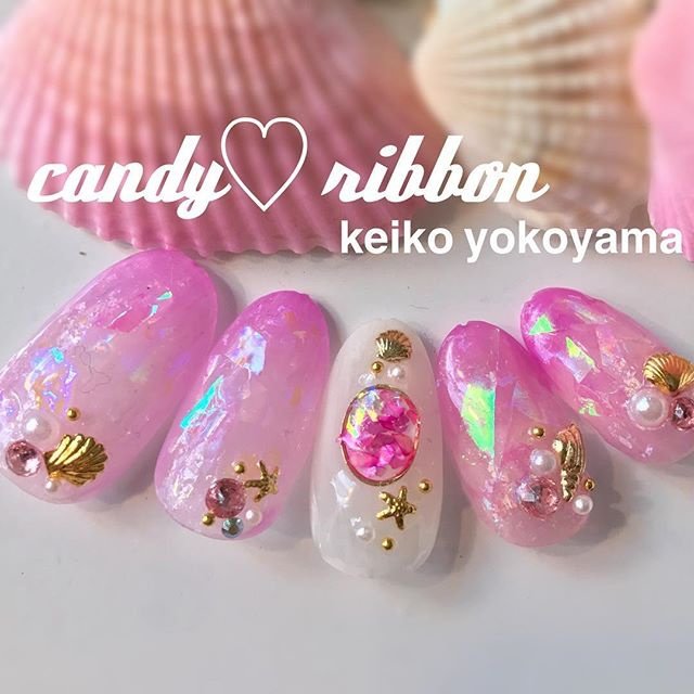 夏 海 デート 女子会 ハンド Candy Ribbonのネイルデザイン No ネイルブック