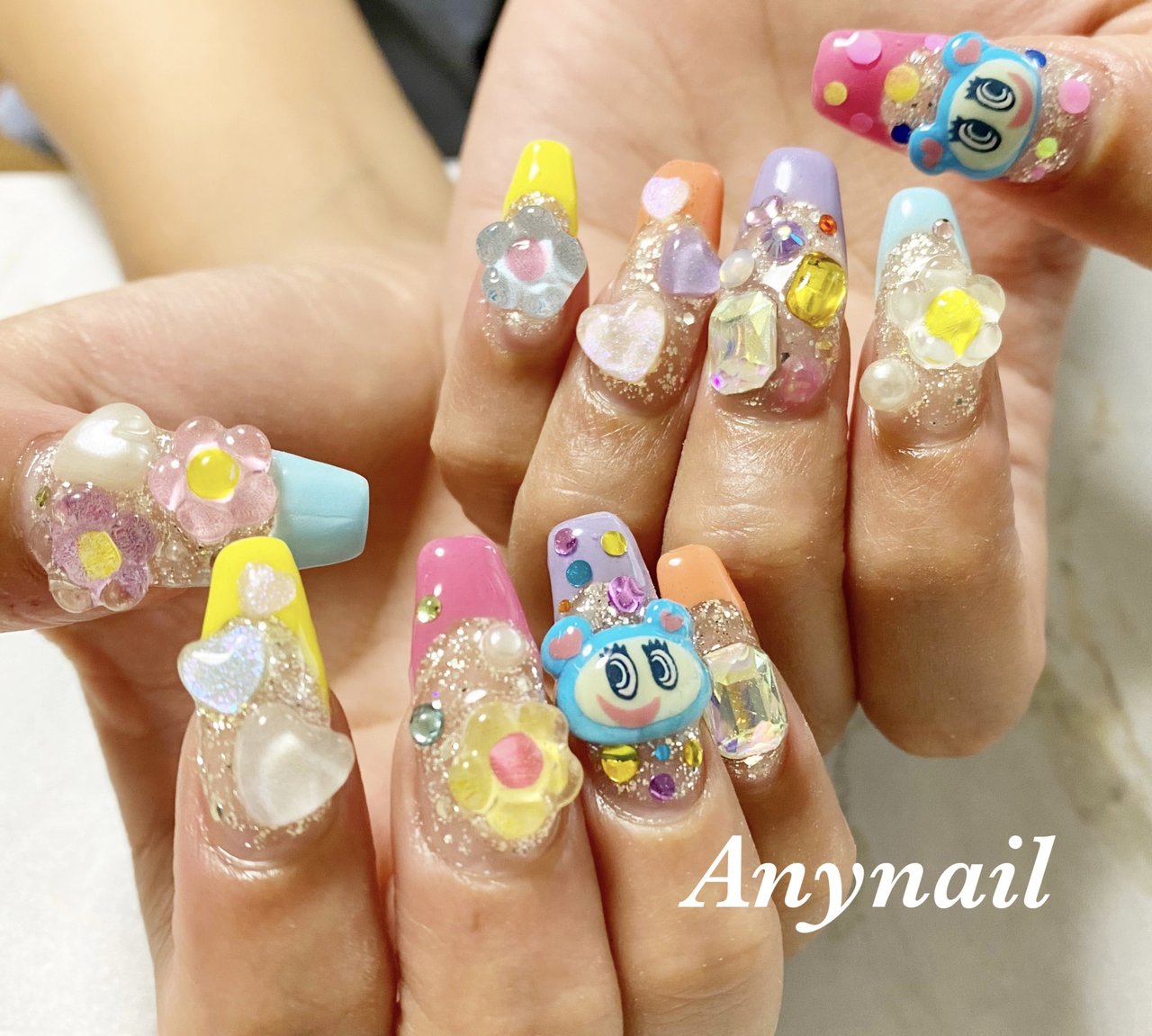 夏/ハンド/フレンチ/フラワー/ハート - Any nail_Kitaayaseのネイル