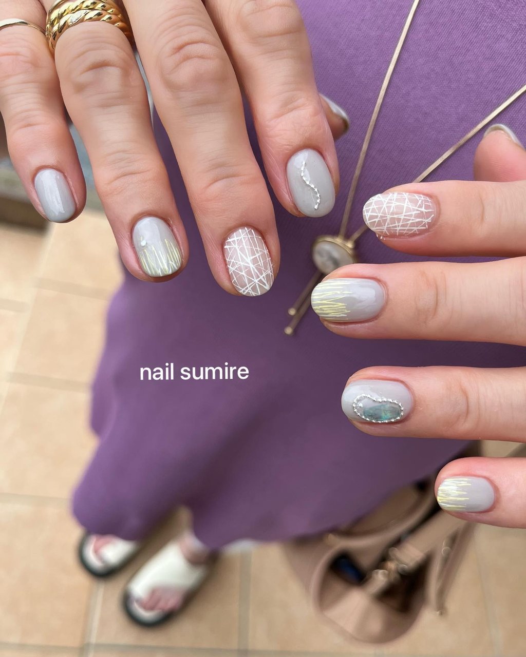 ☑︎ 菫yubisakiネイルチップ韓国オーダーニュアンスネイル個性派