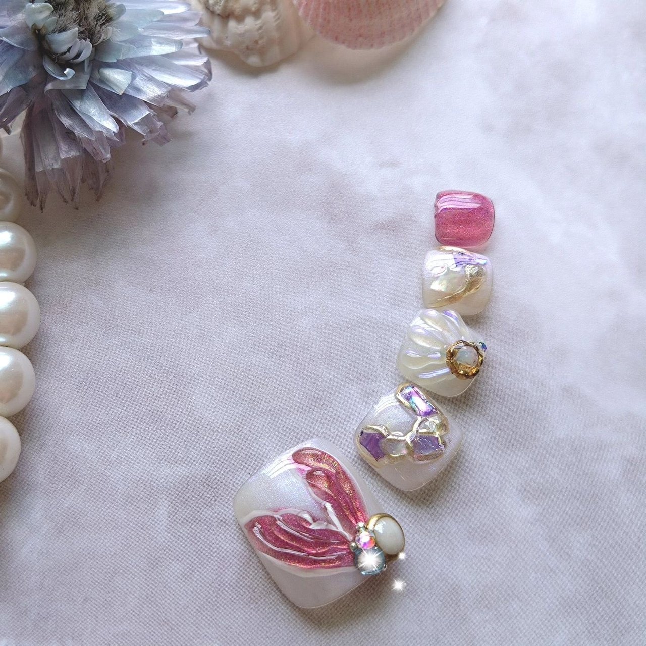 夏/海/フット/シェル/マーメイド - ピヨ(•ө•)のネイルデザイン[No  