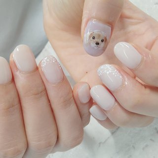 ☆A-483☆ネイルチップ ブルーの3Dフラワーネイル