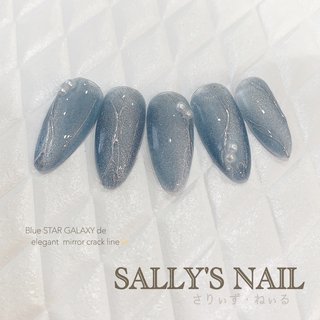 ネイルチップ ブルー ニュアンス シルバー 青 オーダーネイル 大人 キラキラ 94d6a26da6310c7662a1f922dbf9f4