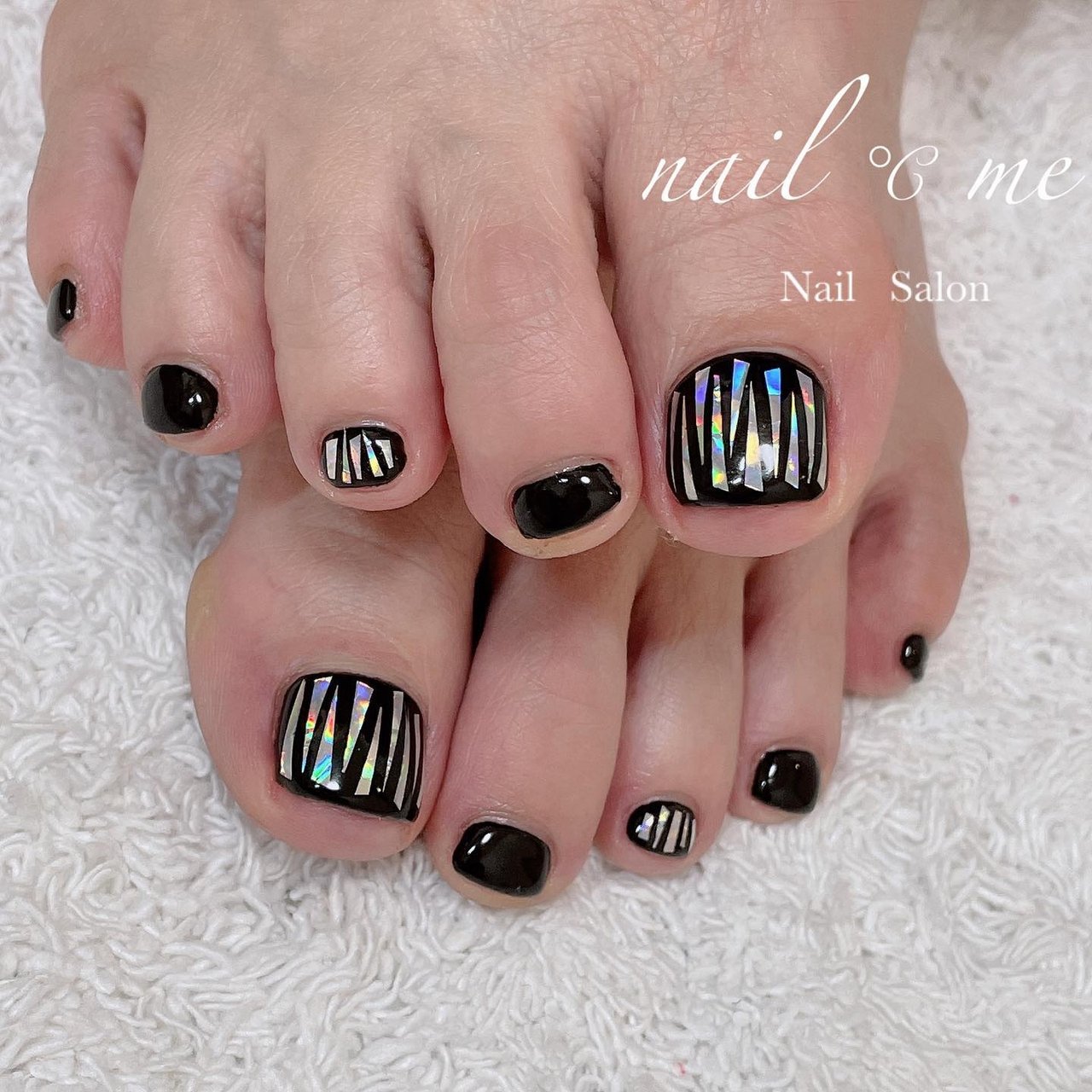 夏/フット/ホログラム/ブラック/ペディキュア - Nail ℃ me 
