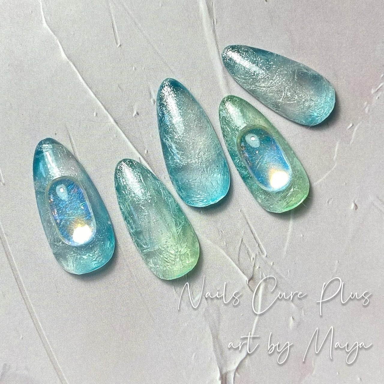 夏/ターコイズ/水色/ブルー - NailsCurePlus 三宅麻弥のネイルデザイン