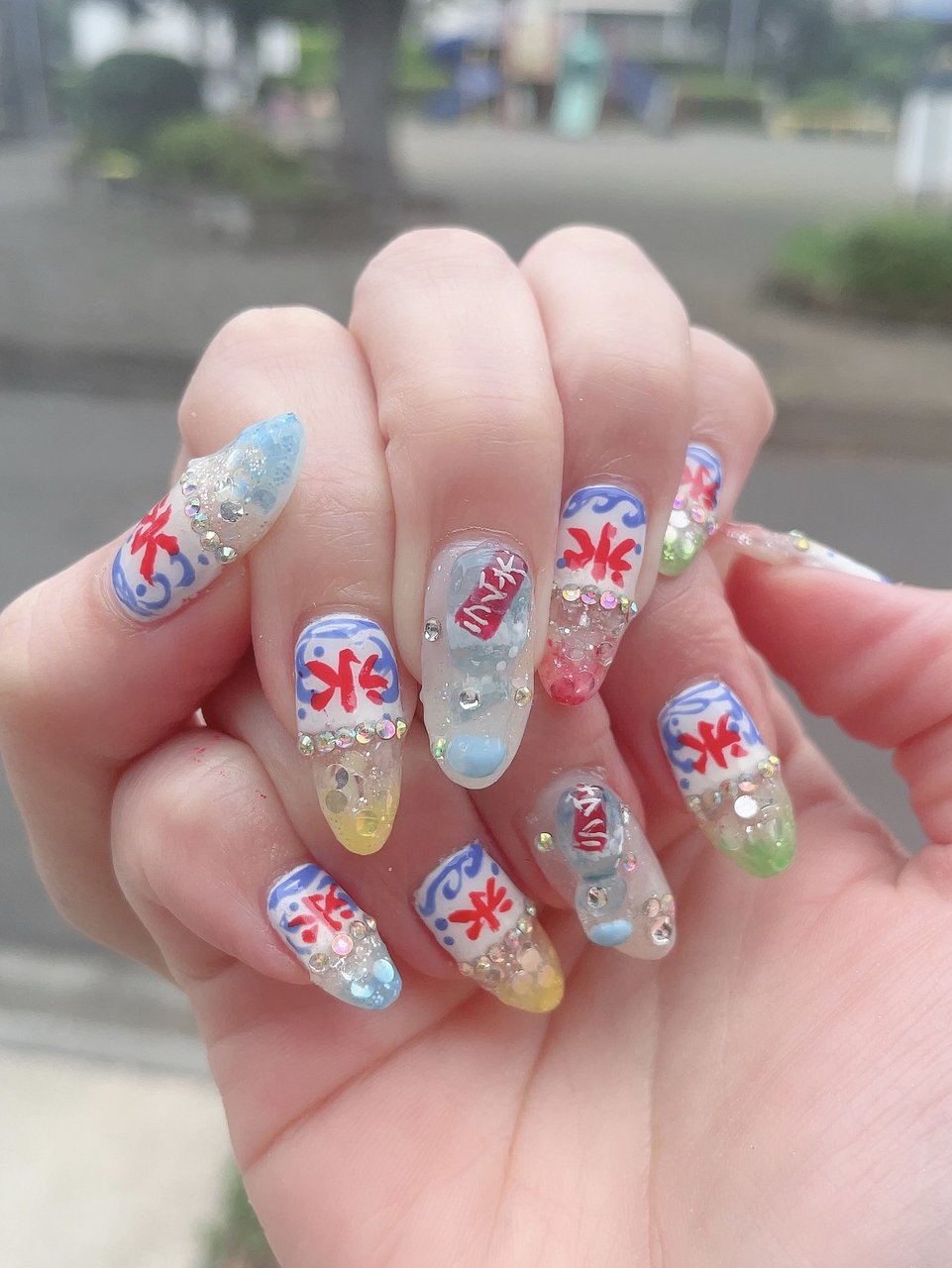 夏/女子会/ハンド/3D/ロング - kupulau nail *haruのネイルデザイン[No