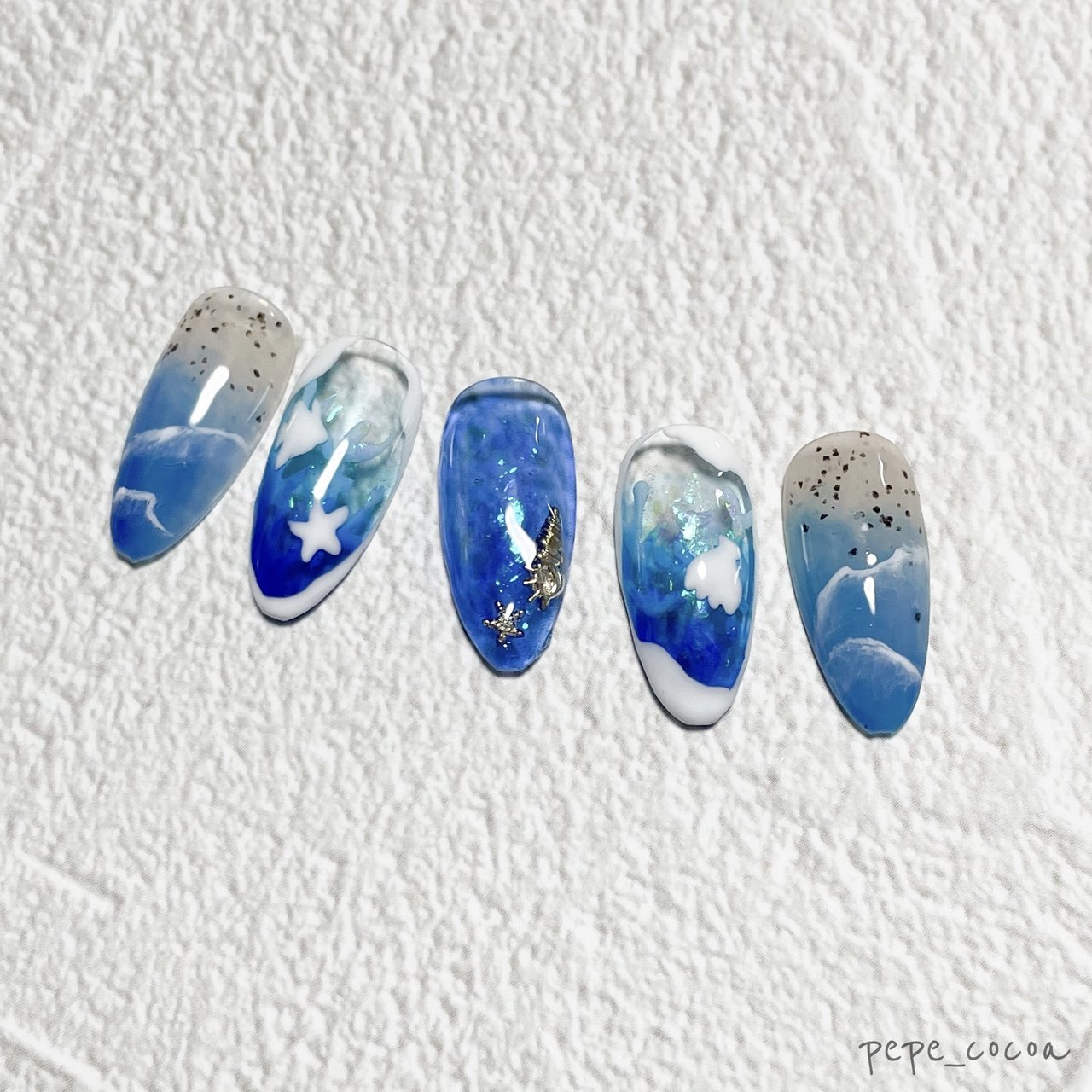 夏/海/リゾート/浴衣/ハンド ペペココア pepe_cocoaのネイルデザイン[No.8259169]｜ネイルブック