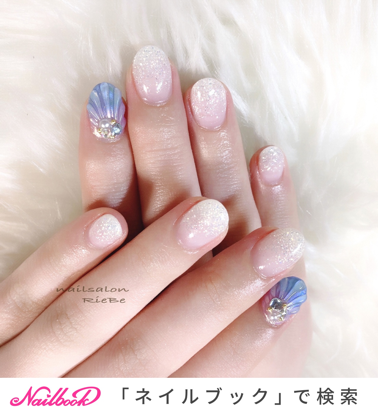 ネイルチップ スワロフスキー ニュアンス フラワー ♡A Nail