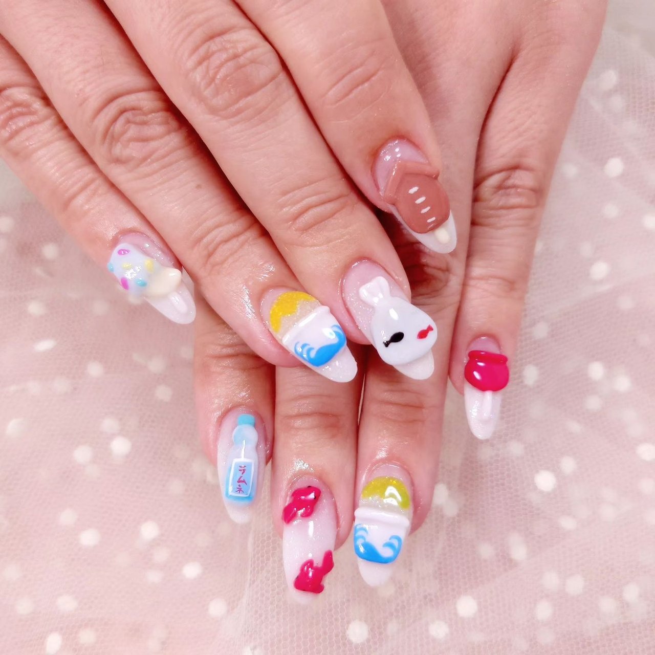 ヨーヨー/金魚/スカルプチュア - いろはねいる asakiのネイル