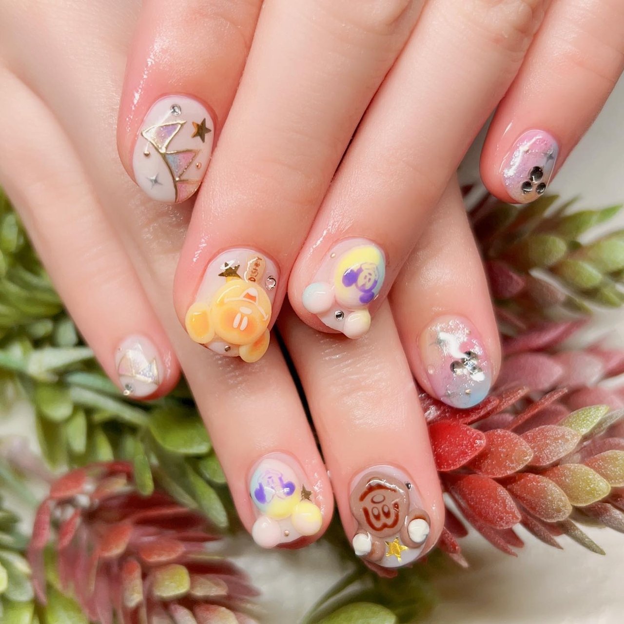 旅行/ハンド/3D/ミディアム/オーバル - NICHI nail salon & schoolの