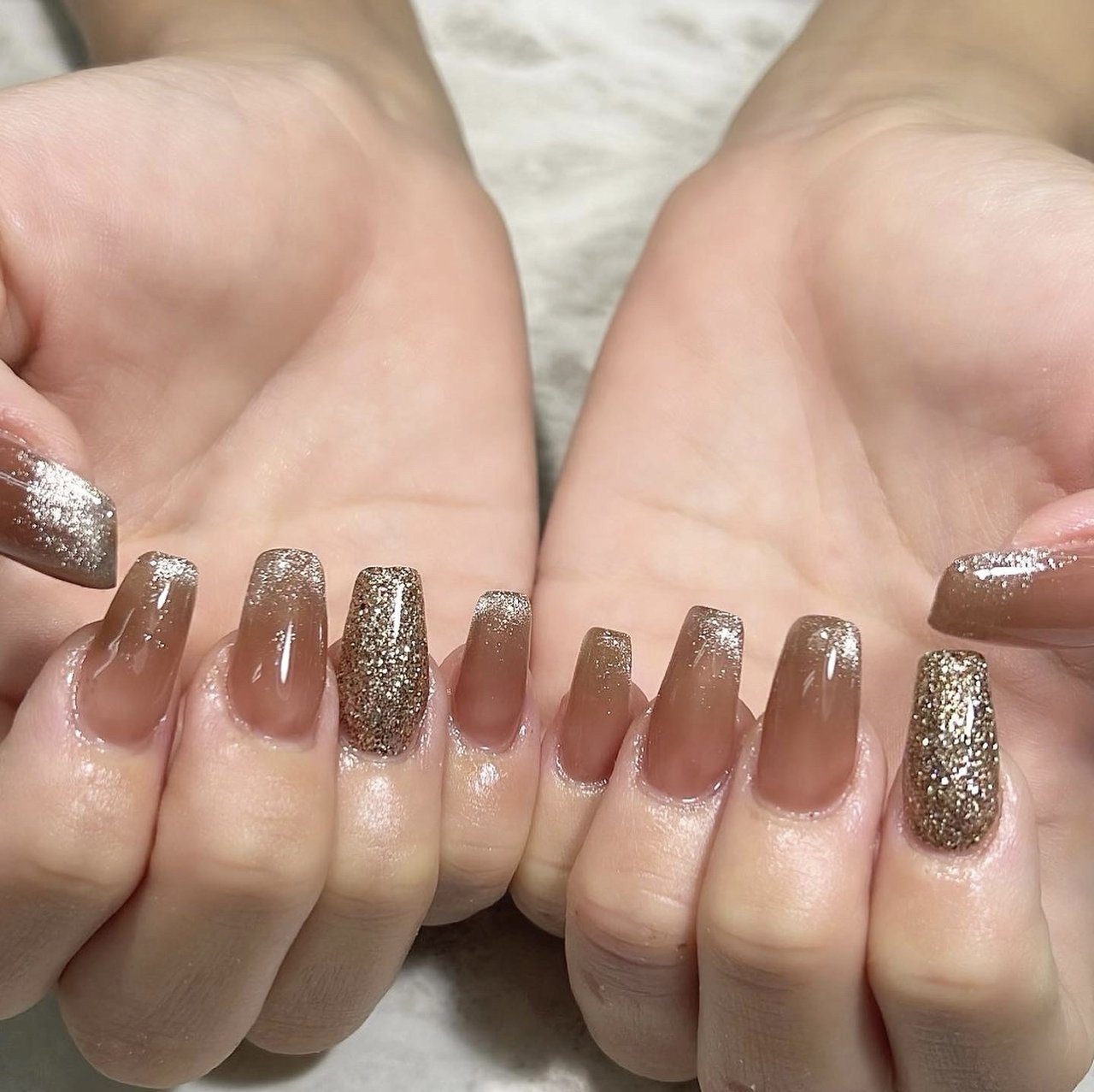 ブラウン/ゴールド/スモーキー - nail'smirac.☆林 智子のネイル