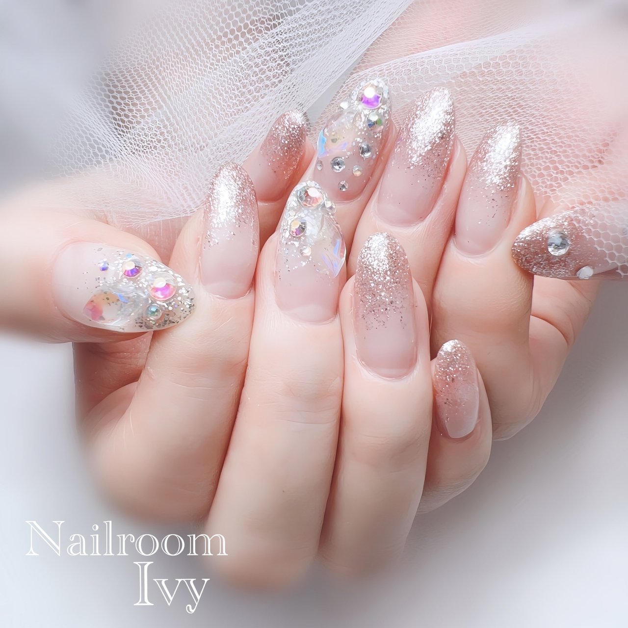 夏/ハンド/グラデーション/ラメ/オーロラ - 福岡県福津市Nailroom Ivy