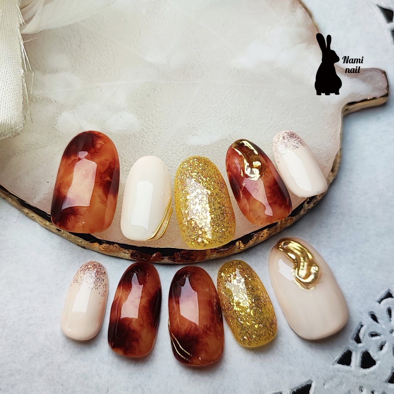 ハンド/ニュアンス/べっ甲/アイシング/キラキラ - うる☆Nami nailの