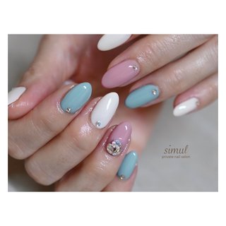 おすすめ順｜カラフル(レインボー)/#3色ネイルのネイルデザイン  