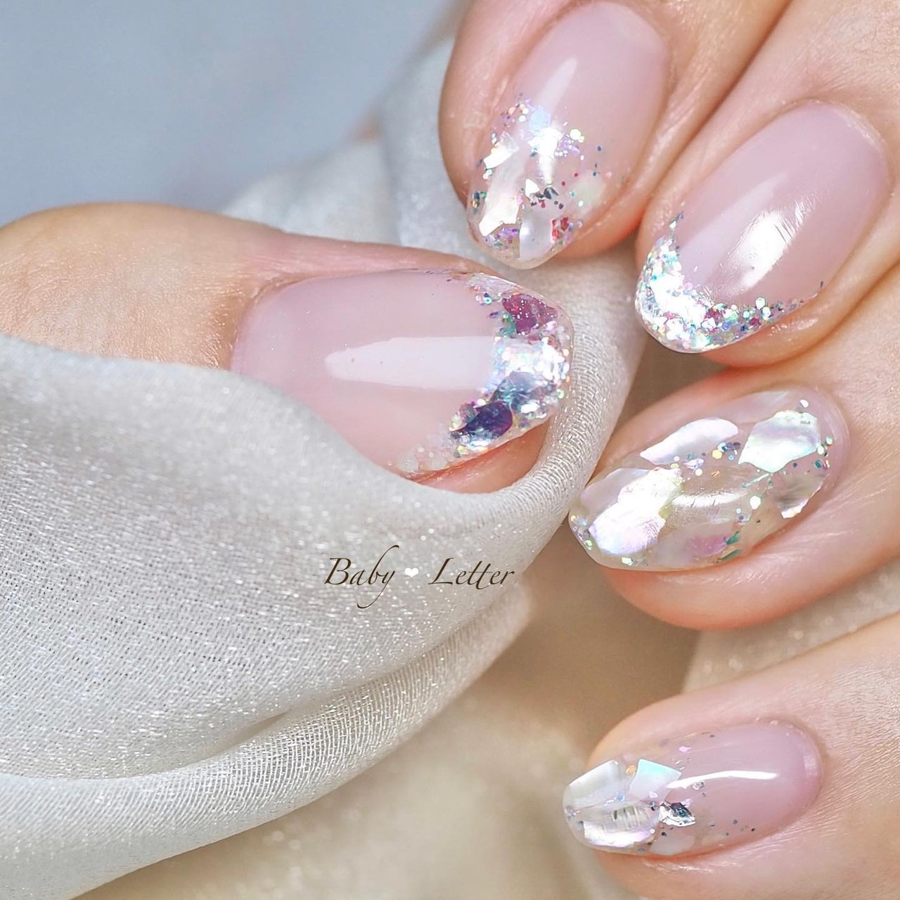 ブライダル/シェル/オーロラ/キラキラ/ジェルネイル - Baby♡Letterの  