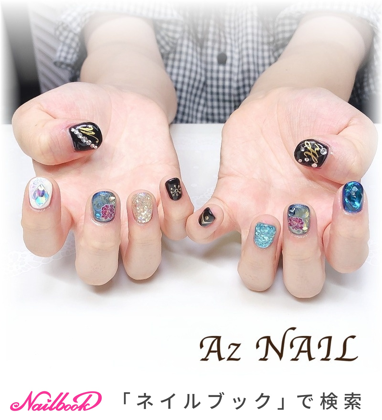 ライブ/ハンド/ビジュー/フラワー/痛ネイル - Az NAIL ゆき＊のネイルデザイン[No.8290756]｜ネイルブック