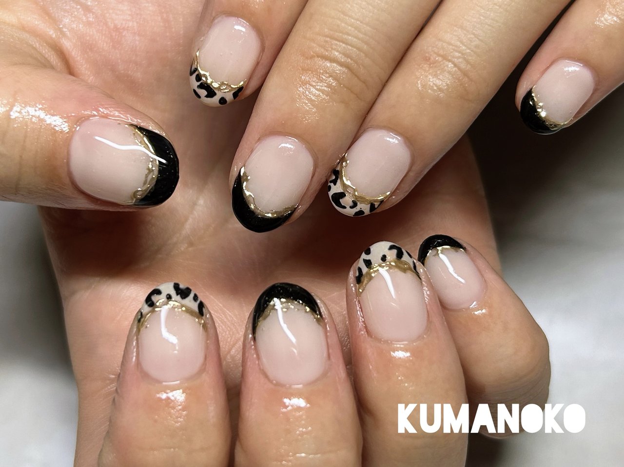 秋/オールシーズン/ハンド/フレンチ/レオパード - ayanaのネイル  