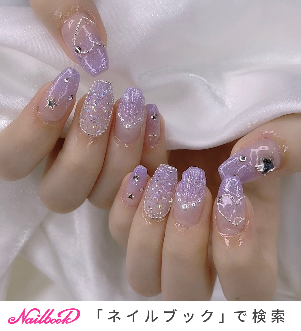 夏/ハート/マーメイド/キラキラ/ワンホン - かおるのネイルデザイン[No
