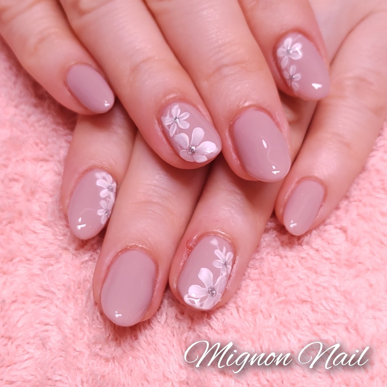 秋/オフィス/ハンド/シンプル/フラワー - Mignon Nail☆みおのネイル