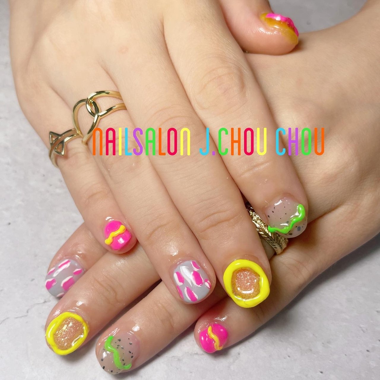 ショート/カラフル/ジェルネイル - J.chou-chou.NAILのネイルデザイン