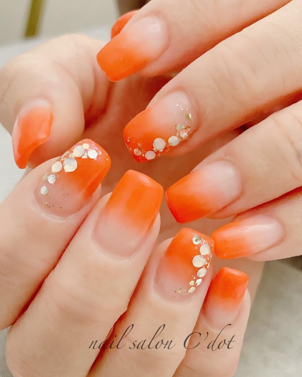 オフィス/シンプル/オレンジ - nailsalon Cdotのネイルデザイン[No