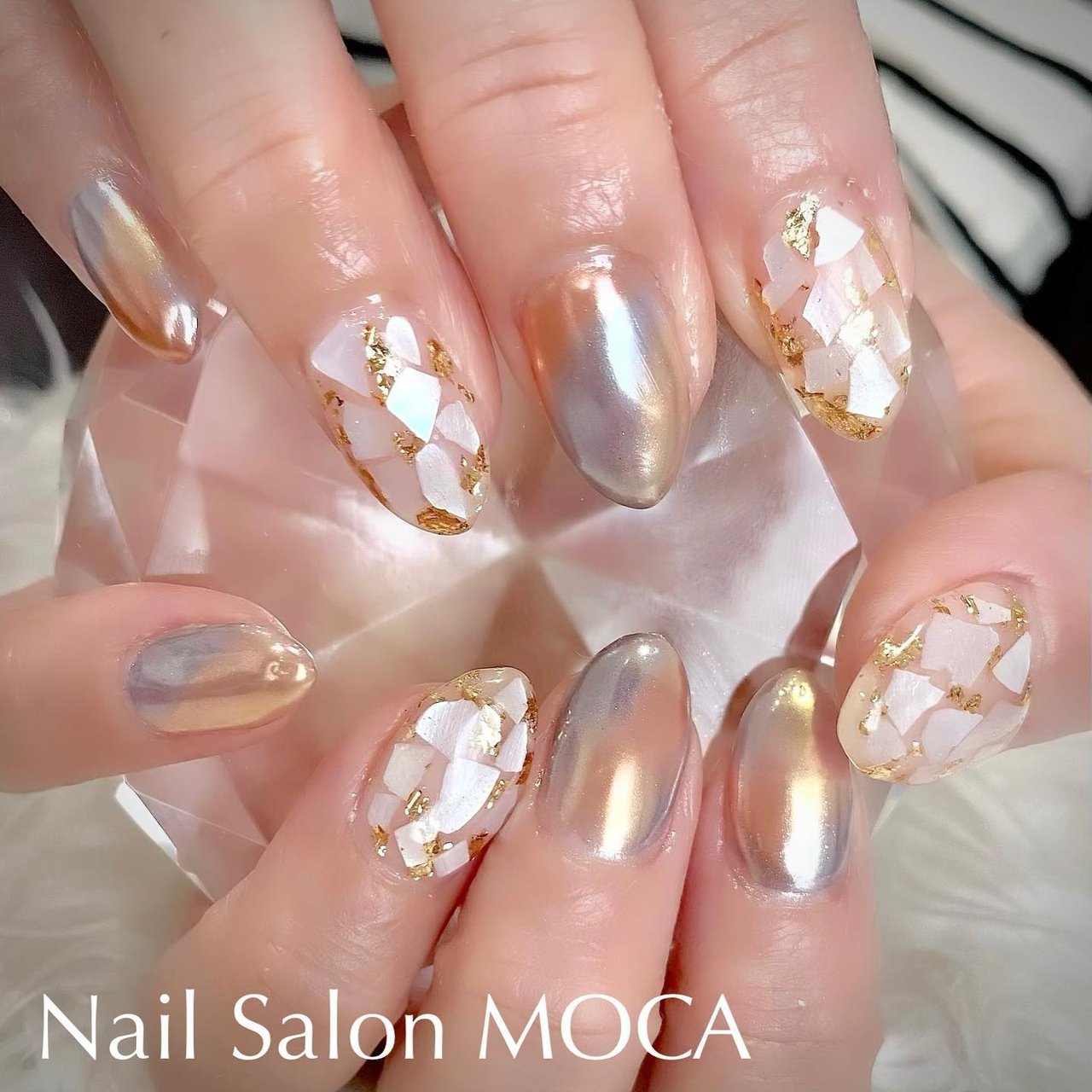 春/夏/シェル/ミラー/ミディアム - Nail Salon MOCAのネイルデザイン