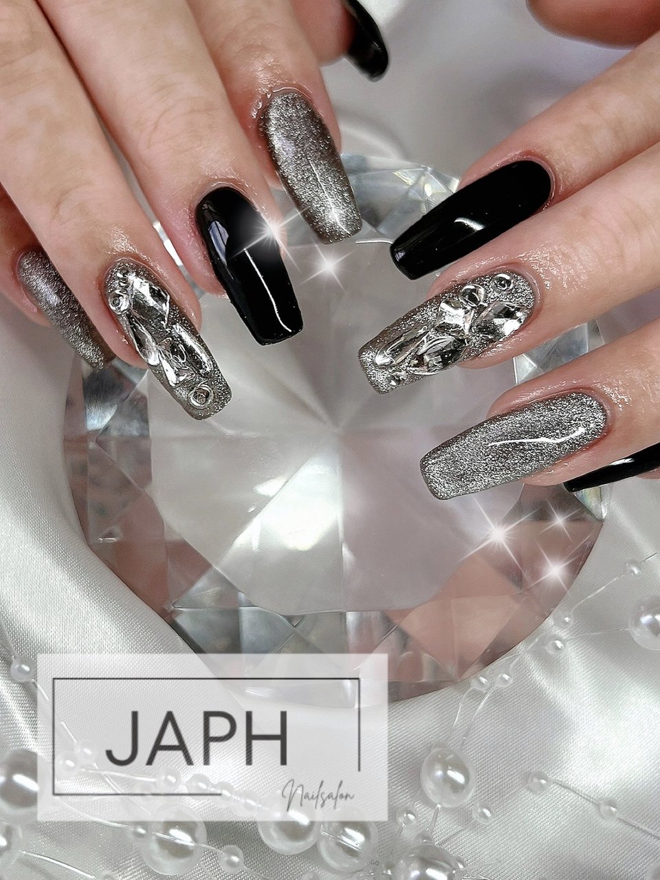オールシーズン/グレー/ブラック/お客様 - Nailsalon/JAPHのネイル