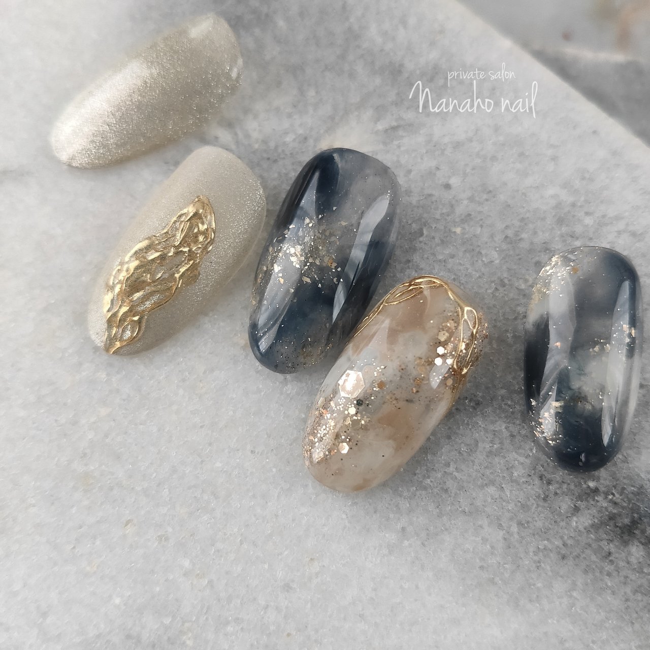 オーダーネイルチップNo.31 暖色系　ラメ キラキラ ニュアンスデザイン オーダーネイルチップNo.31 暖色系 ラメ キラキラ ニュアンスデザイン