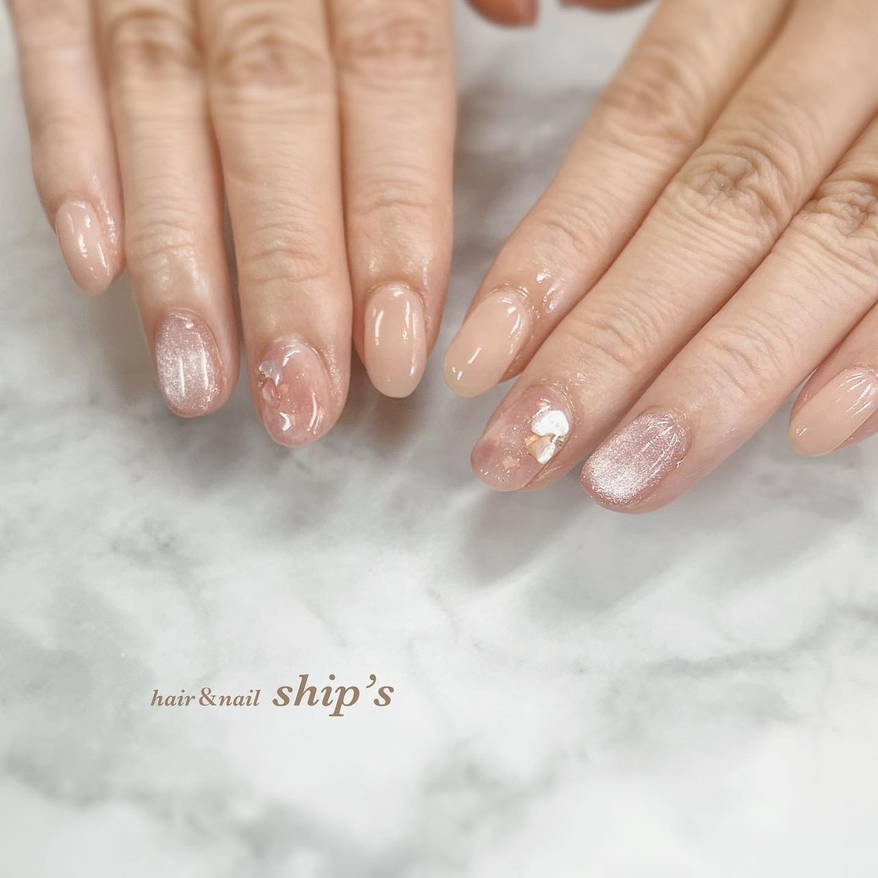 シンプル/ニュアンス/マグネット/ジェルネイル/お客様 - ship