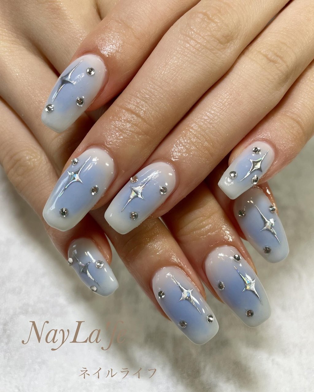 夏/チーク/韓国/ブルー/ジェルネイル - ネイルライフ門田のネイル