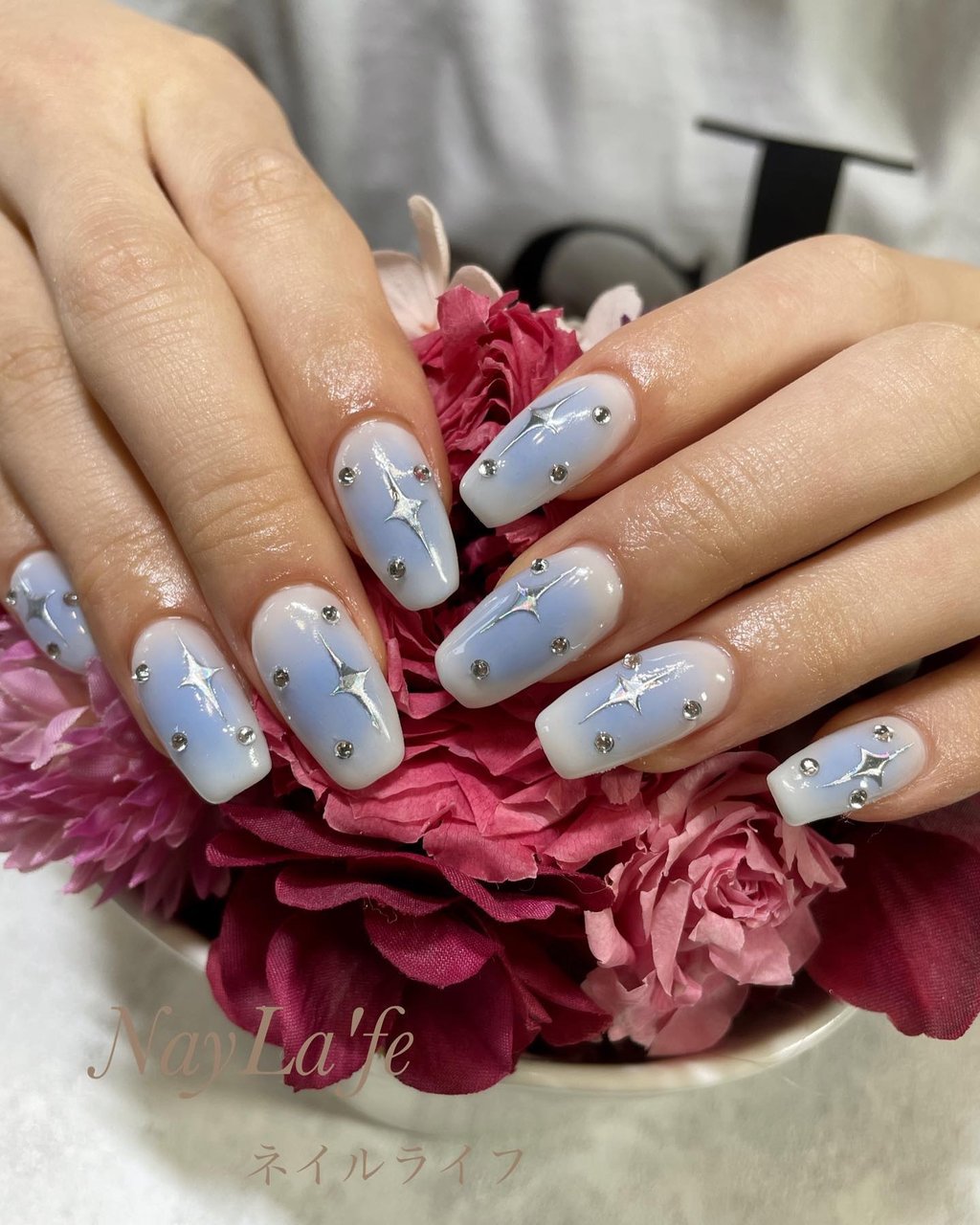 夏/チーク/韓国/ブルー/ジェルネイル - ネイルライフ門田のネイル