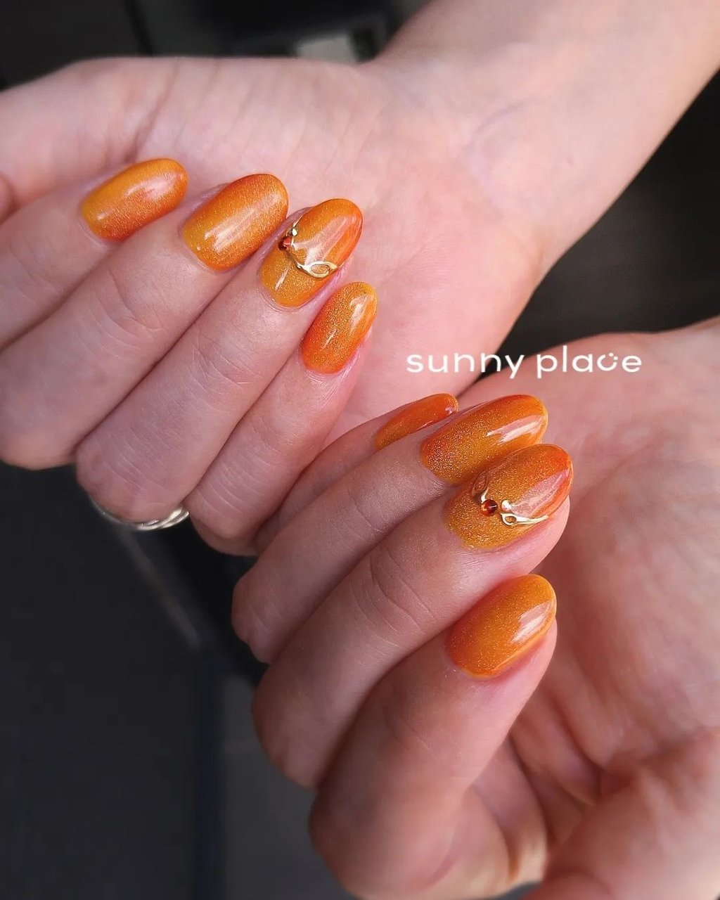 春/夏/ハンド/マグネット/オレンジ - 入間市 sunnyplace_nailのネイル  
