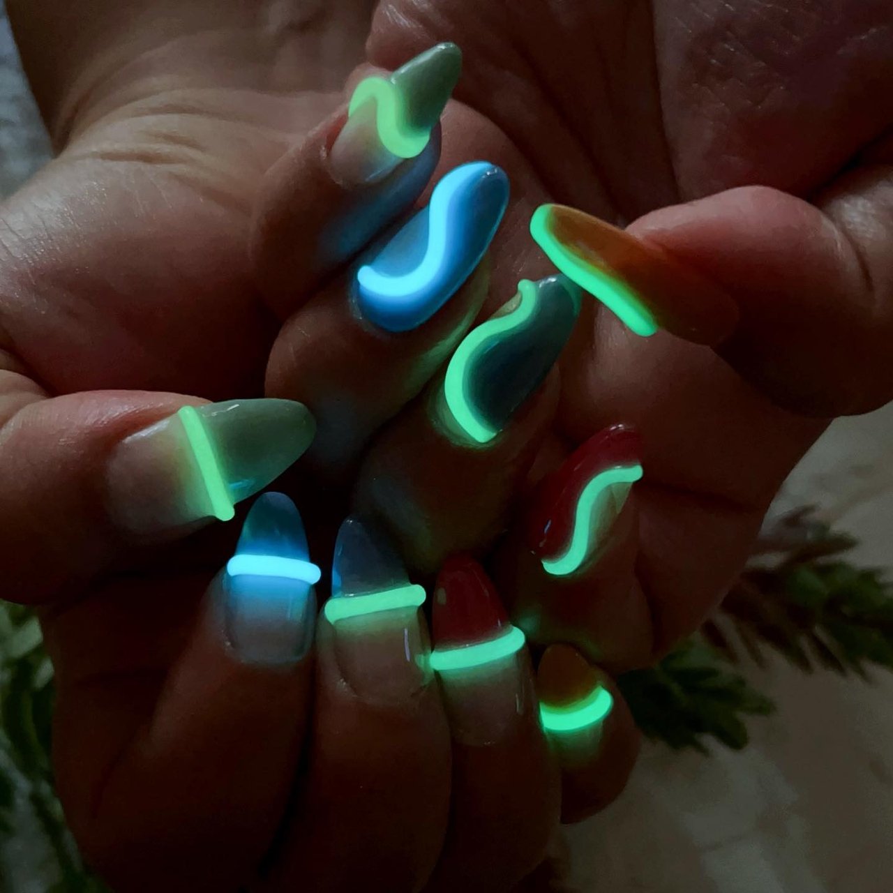 秋/ハンド/3D/ミディアム/ポイント - NICHI nail salon & schoolの
