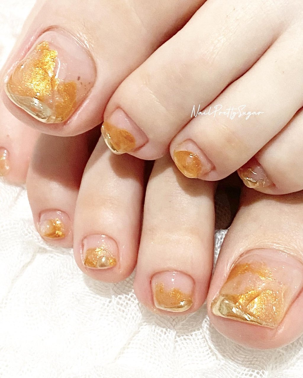 フットネイル】ふわふわニュアンス フットネイルチップ