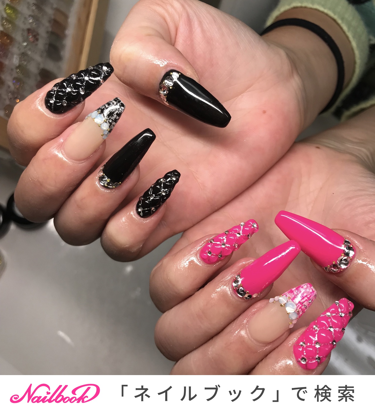 ネイルアート用具セット 黒とピンク ネイルアート用具セット 黒とピンク ネイルアート用具セット 黒とピンク