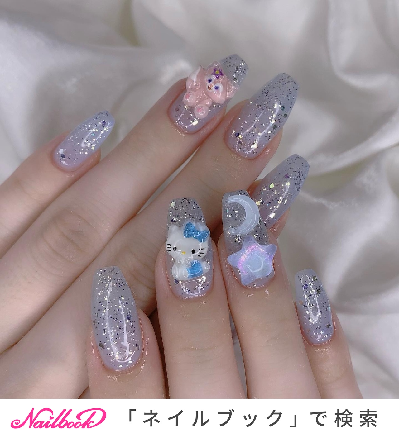 夏/オフィス/シンプル/星/キラキラ - かおるのネイルデザイン[No