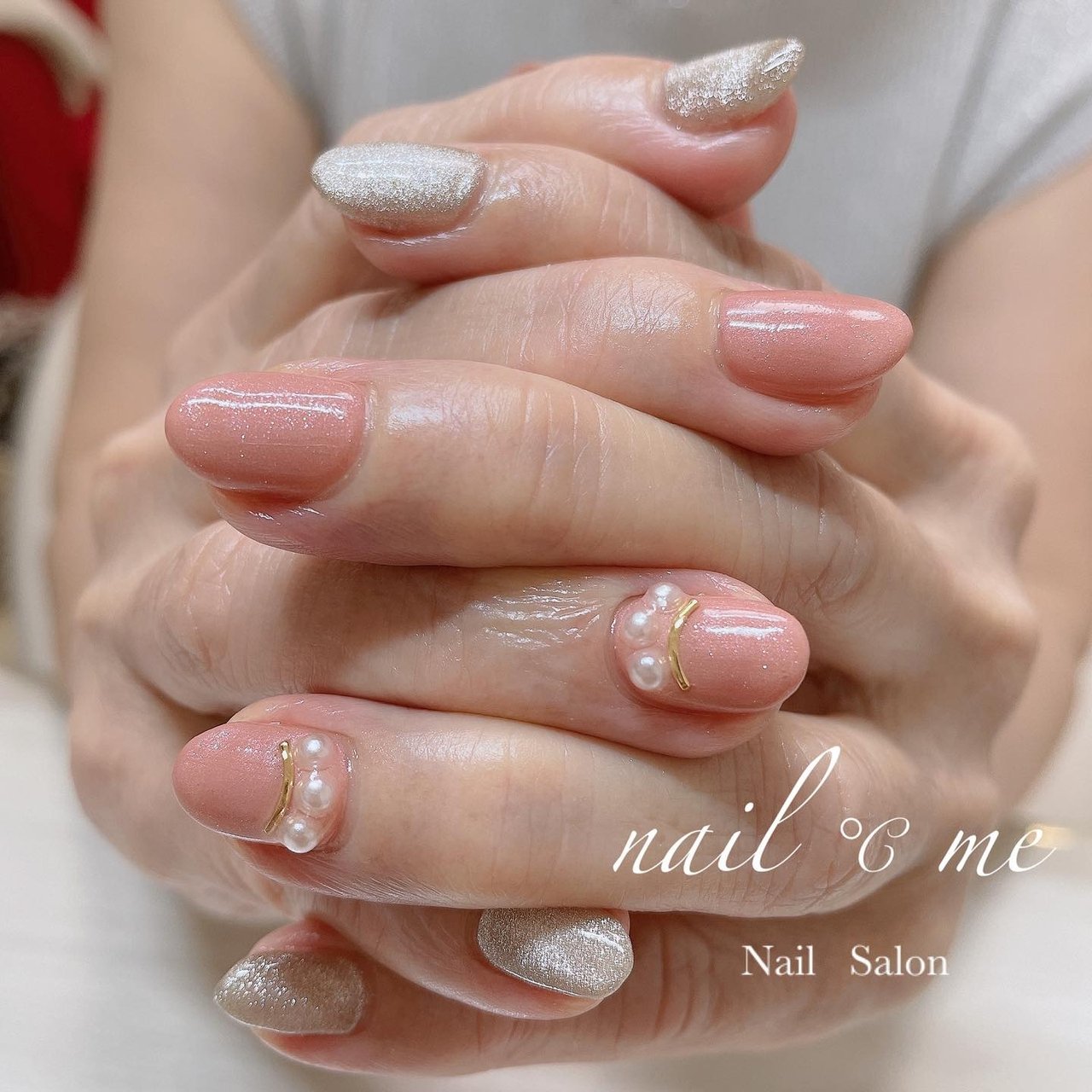 秋/オフィス/シンプル/パール/マグネット - Nail ℃ me【ネイルドミー